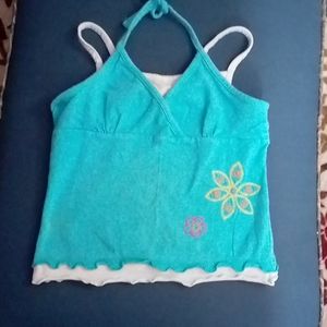 Turquoise girls tank top size 7